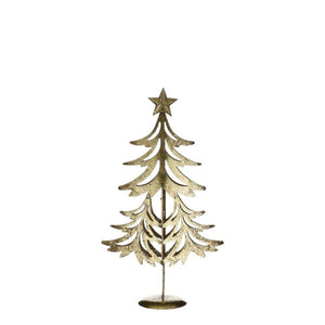 Champagnefarvet juletræ 30 cm højt 