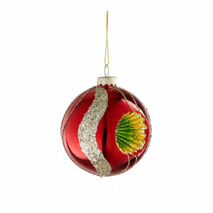 Julekugle Reflekskugle rød eller mint 8 cm i dia