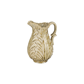 Beige kande med guld detaljer og hank
