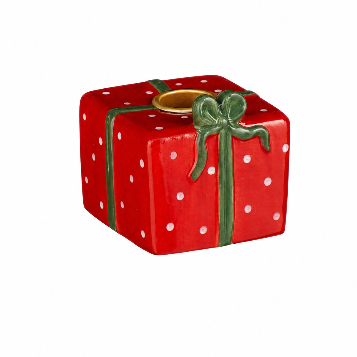 Lysestage indpakket gave
