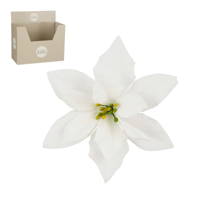 Julestjerne med klips hvid