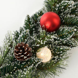 Kaprun granguirlande med pynt og lys 270 cm lang