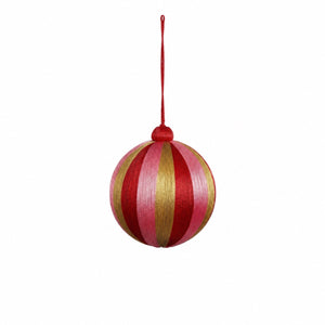 Julekugler med striber 10 cm i dia