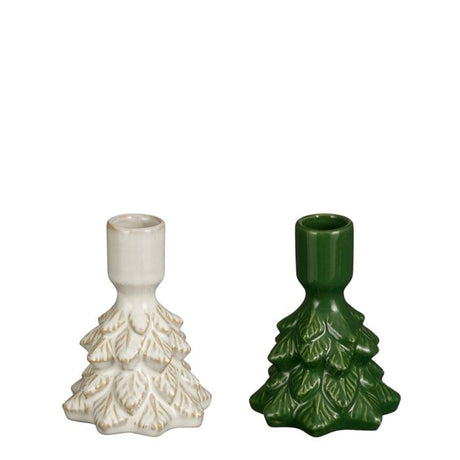 Lysestage grantræ i keramik