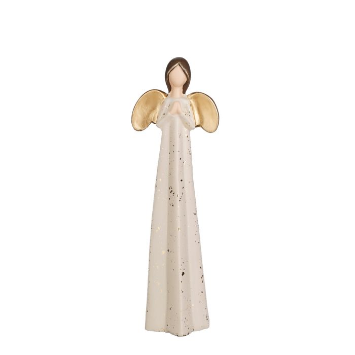 Engel med udspredte vinger og bedende hænder i naturfarver. Smuk og enkel fra House of Seasons.