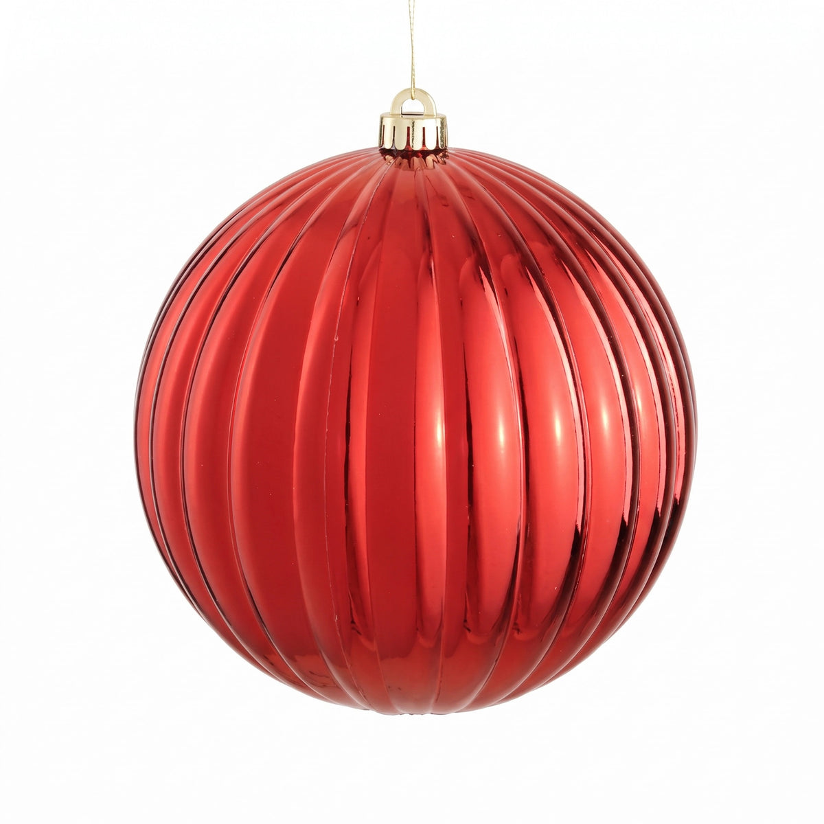 Stor julekugle med riller 20 cm i dia