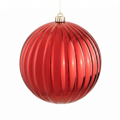 Stor julekugle med riller 20 cm i dia