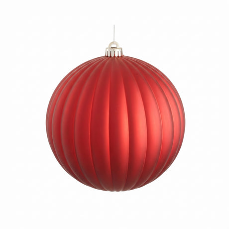 Stor julekugle med riller 20 cm i dia
