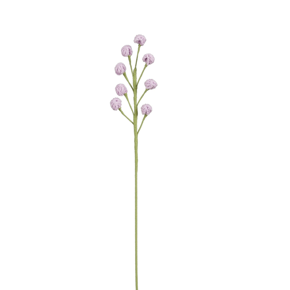 Hæklet lilla forårsblomst 45 cm lang