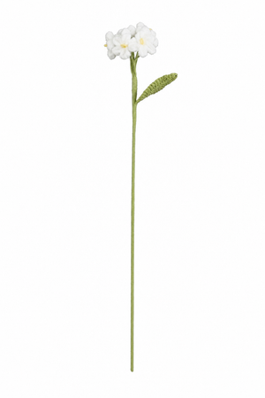 Hvid hæklet floks blomsterstilk 46 cm lang