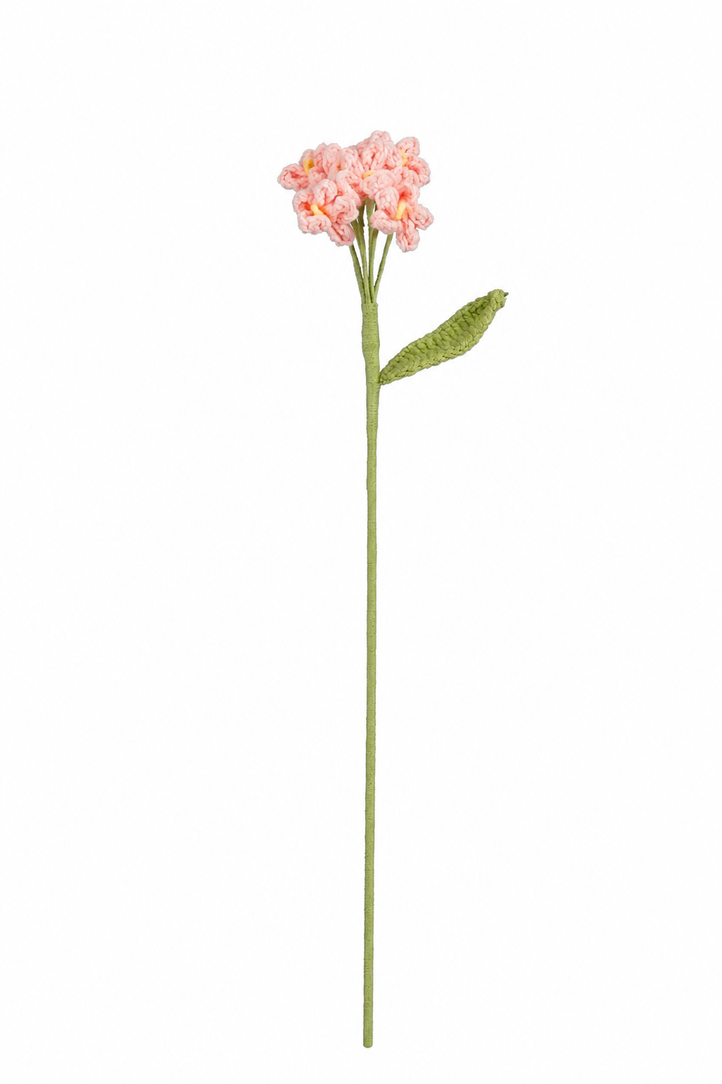 Lyserød hæklet floks blomsterstilk 46 cm lang