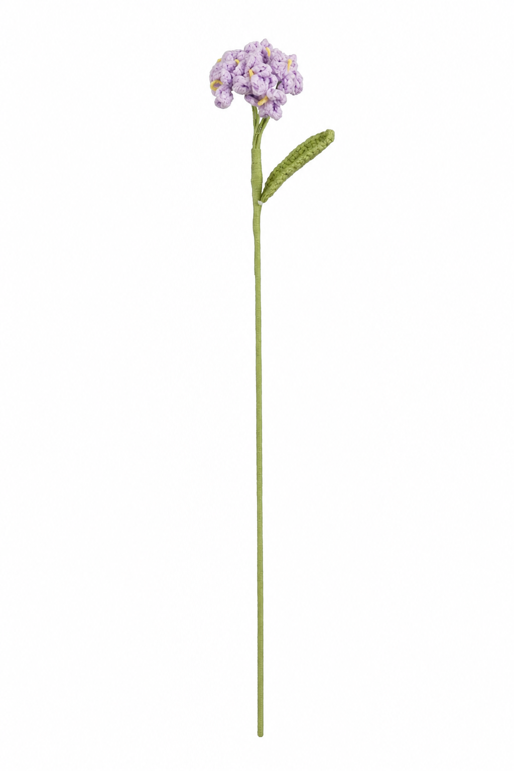 Hæklet lyslilla floks blomsterstilk 46 cm lang