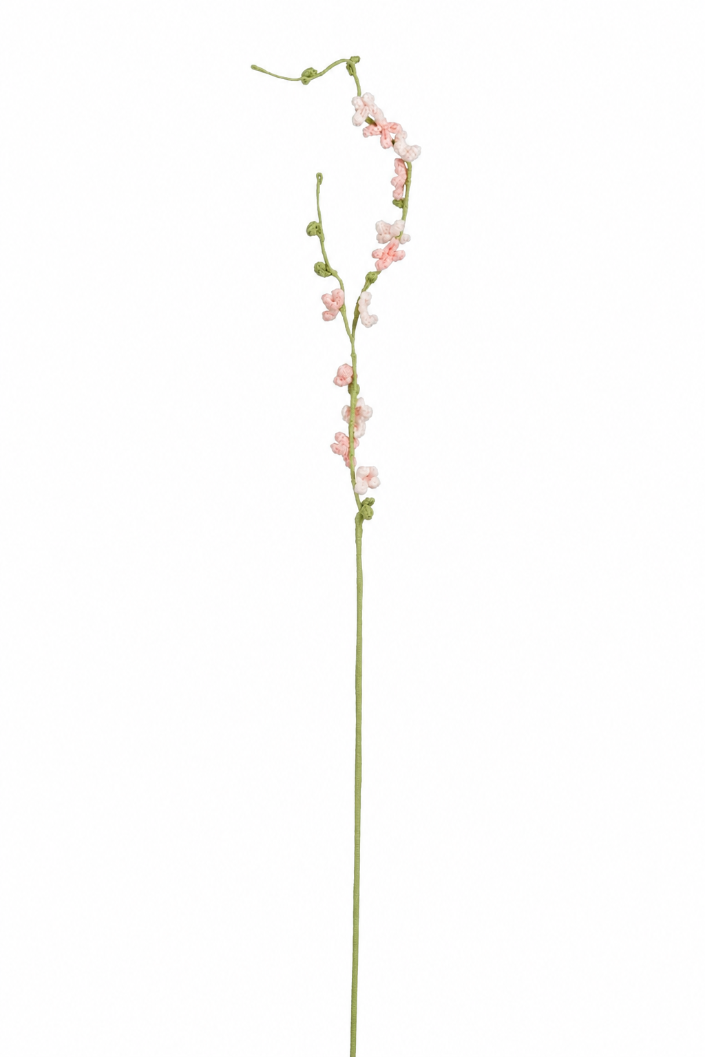 Lys lyserød hæklet blomstrende forårsgren 76 cm lang