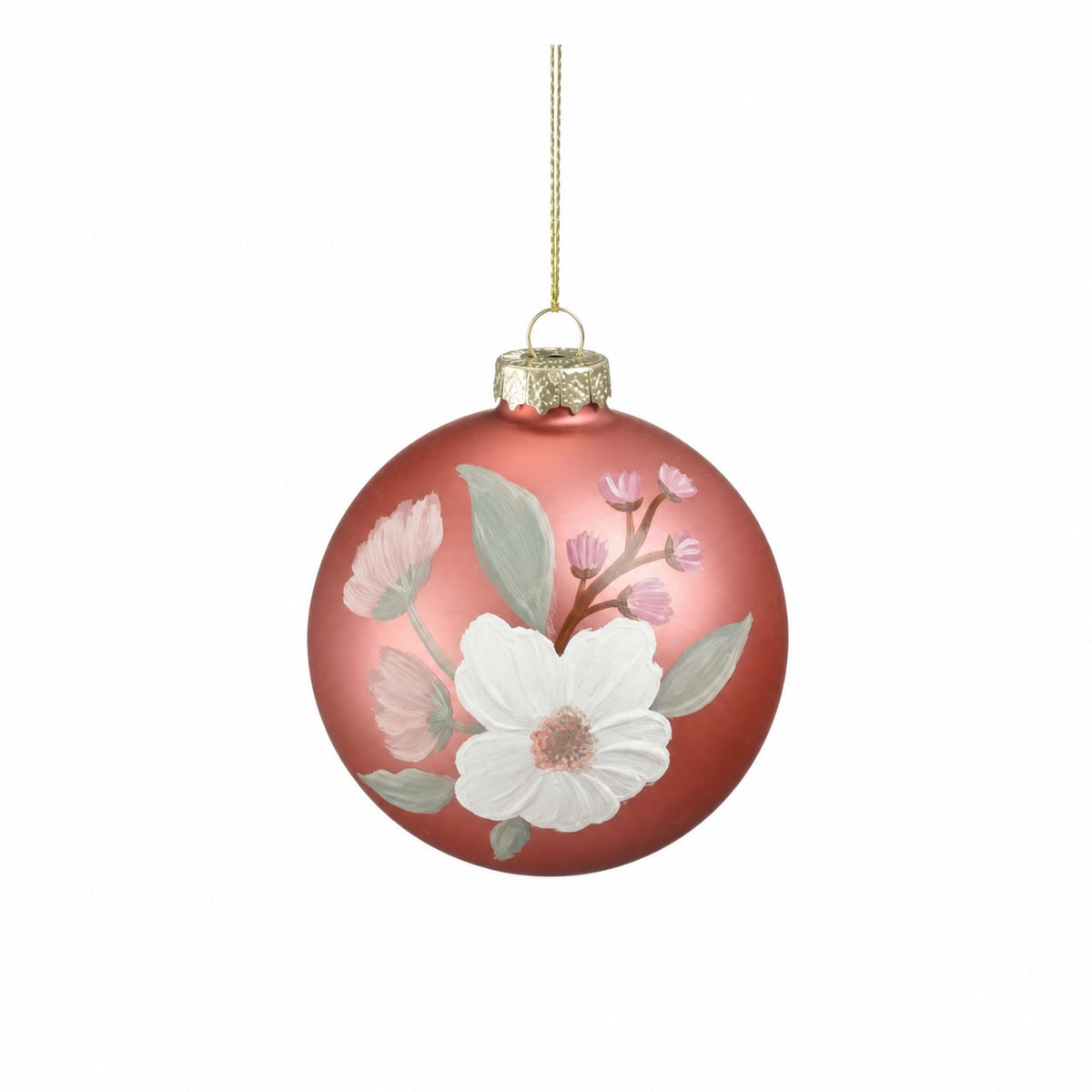 Julekugler med malede blomster