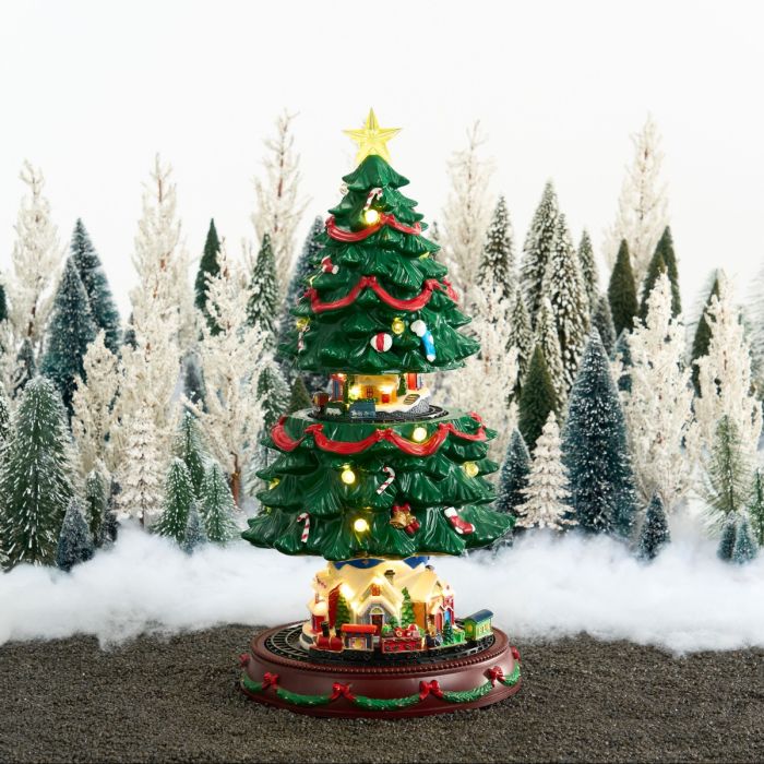 Juletræ med tog 46 cm højt