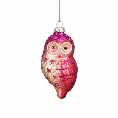 Julekugle Ugle orange/pink