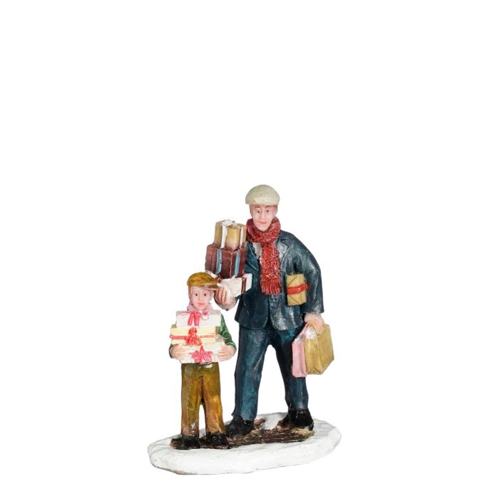 Luville Far og søn med gaver