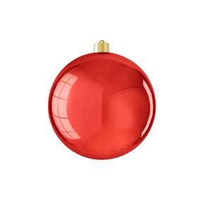 Stor julekugle blank rød 20 cm i dia