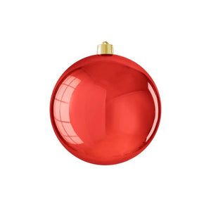 Stor julekugle blank rød 20 cm i dia