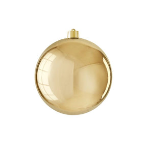 Stor julekugle blank guld 20 cm i dia