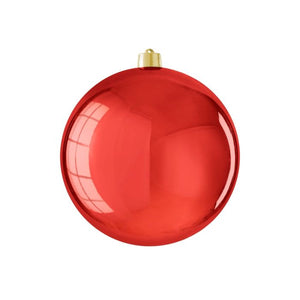 Stor julekugle blank rød 25 cm i dia