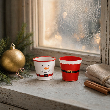Spand/potteskjuler med julemotiv