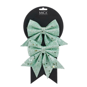 Sløjfer mintgrønne 12 cm bred 2-pak