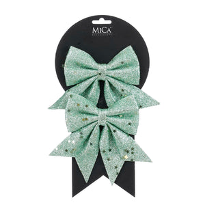 Sløjfer mintgrønne 12 cm bred 2-pak