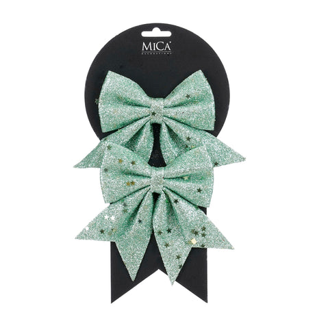 Sløjfer mintgrønne 12 cm bred 2-pak