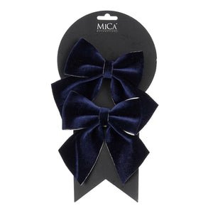 Sløjfer i mørkeblå 12 cm bred 2-pak til dekoration fra Mica Decorations
