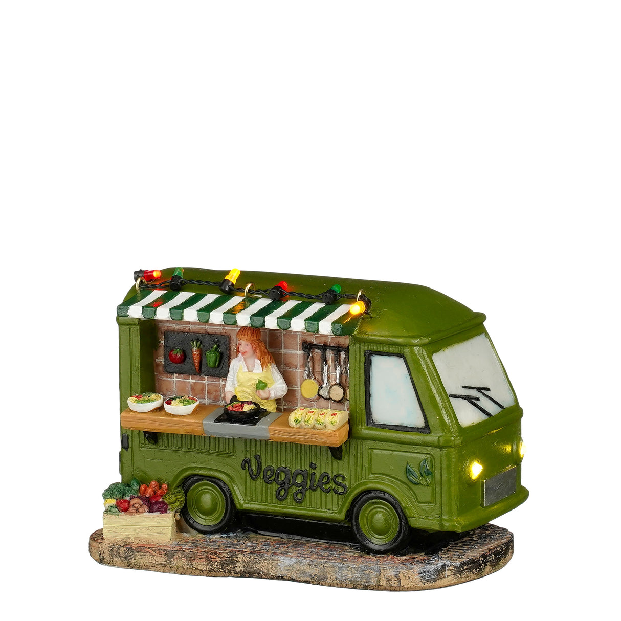LuVille Veggie foodtruck med lys på til julebyen