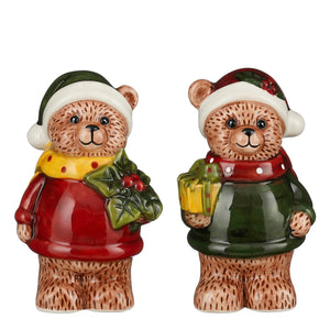 Julebamser med vintertøj 15 cm høj til dekoration fra Mica Decorations