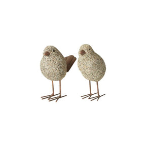 Fugle til dekoration grå/bronze