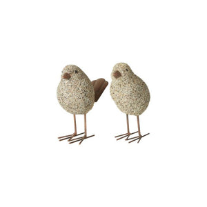 Fugle til dekoration grå/bronze