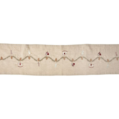 Julebordløber hørfarvet 40 cm x 160 cm