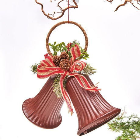 Røde juleklokker i metal