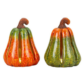 Græskar med led-lys 21 cm højt