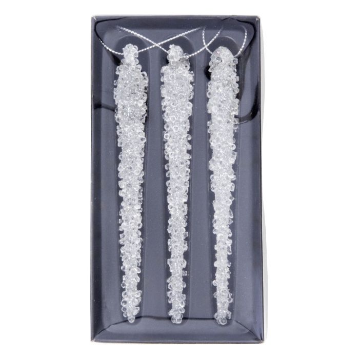 Istapper i glas liggende i æske