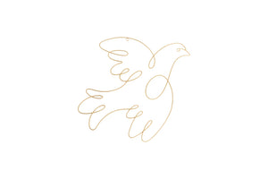 Vægdekoration fugl i guldfarvet metal fra Speedtsberg