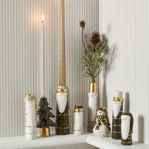 Lysestage til kertelys snemand grøn