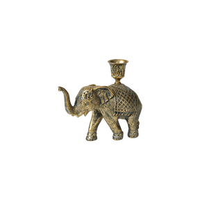 Guldfarvet elefant til lys