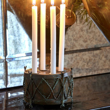 Tromme til 4 kertelys kobberfarvet