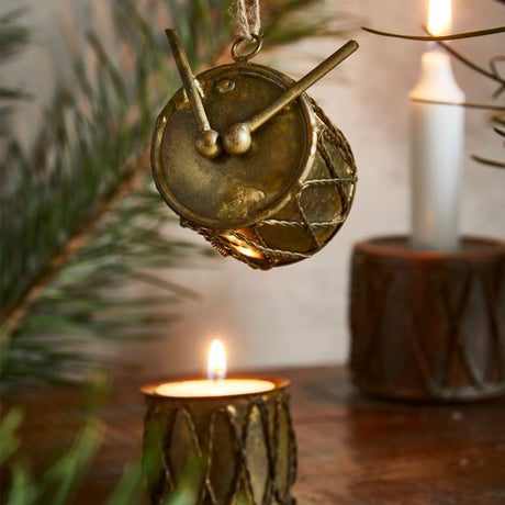 Tromme til stagelys antik guld