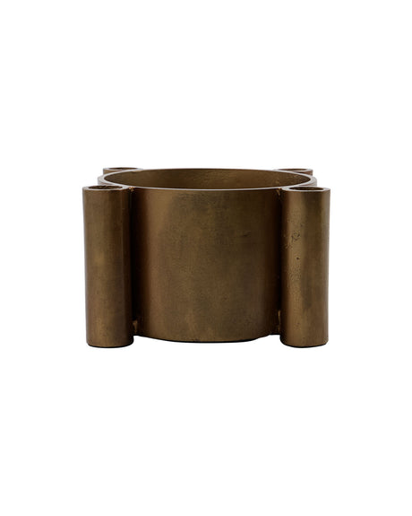 Four adventsstage fra House Doctor i aluminium med antik messingfinish og fire lysholdere til kronelys