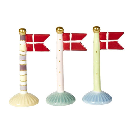 Flagstang med spidsflag 14 cm højt