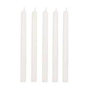 Hvide kertelys 18 cm højt 5-pak