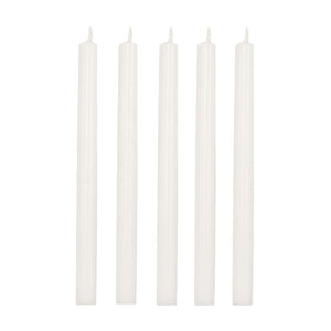 Hvide kertelys 18 cm højt 5-pak