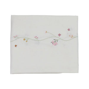 Sommerdug med blomster 140 cm x 240 cm hvid