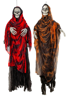 Skelet med animation 170 cm højt til Halloween dekoration