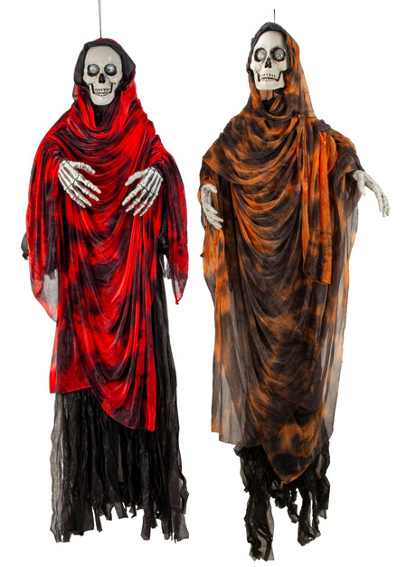 Skelet med animation 170 cm højt til Halloween dekoration